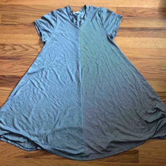 Fitted/ Flared Striped Shift T-Shirt Dress - Picture 2 of 3